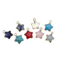 Pendants Gemstone Jewelry, Prás, le Gemstone, Star, ilghnéitheach, dathanna níos mó le haghaidh rogha, 16x3x7mm, Díolta De réir PC