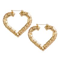 Zinc Alloy Hoop Earring, gold plated, verschillende stijlen voor de keuze & voor vrouw, 65x60mm, Verkocht door Strand