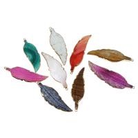 Gemstone Pendants Jewelry Brass with Gemstone Leaf Sold By PC