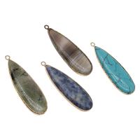 Gemstone Pendants Jewelry Brass with Gemstone Teardrop Sold By PC