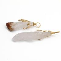 Quartz Gemstone Pendants Brass with Citrine Sold By PC