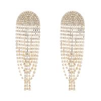 Fashion Fringe Earrings Zinc Alloy fashion jewelry & for woman & with rhinestone nickel lead & cadmium free Sold By Pair