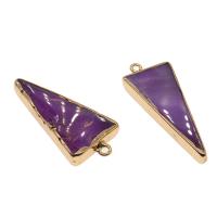 Agat smykker Vedhæng, Zinc Alloy, med Drage Veins Agate, Triangle, flere farver til valg, 49x20x4mm, Solgt af PC