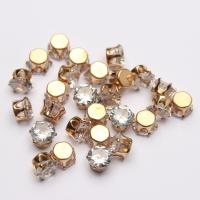 Crystal Cabochoner, Zinc Alloy, Crown, forgyldt, du kan DIY & med rhinestone, 5mm, Solgt af PC