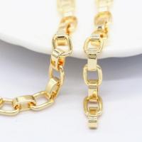 Mässing Dekorativa Chain, guldfärg pläterade, 9*13mm,4*6*10.5mm, Säljs av m