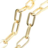 Messing Oval Chain, gold plated, 9.50x2x19mm, Verkocht door m