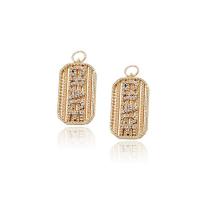 Messing hanger met micro-paved kubieke zirconia's, gold plated, micro pave zirconia, 15x30mm, Verkocht door PC