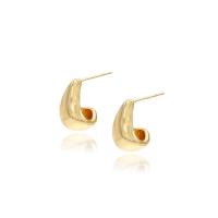 Messing oorbelknoppen, gold plated, voor vrouw, 10x23mm, Verkocht door pair