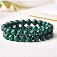 Bracelets de pierres précieuses, Malachite, Rond, bijoux de mode & unisexe & normes différentes pour le choix, Vendu par brin