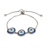 Evil Eye Smycken Armband, Mässing, med Titan Stål, Vintage & micro bana cubic zirconia & för kvinna, fler färger för val, 17x20mm, Längd 18 cm, Säljs av PC