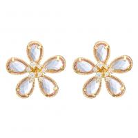 Cubic Zirconia Micro Pave Brass Earring plated for woman & with cubic zirconia Sold By Pair