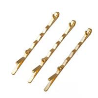 Haar Clip Bevindingen, Messing, echt goud verguld, voor vrouw, gouden, 60mm, 50pC's/Bag, Verkocht door Bag