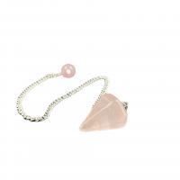 quartz rose Pendulum Pendant, unisexe, rose, 20mm, Vendu par PC