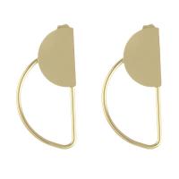 Messing oorhangers, plated, voor vrouw, gouden, 16x32mm, Verkocht door pair