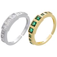 laiton Ouvrir Bague, Placage, Réglable & avec strass, plus de couleurs à choisir, 22mm, Diamètre intérieur:Environ 17mm, Vendu par PC