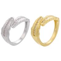 Messing Open Finger Ring, plated, Verstelbare & micro pave zirconia, meer kleuren voor de keuze, 21mm, Binnendiameter:Ca 17mm, Verkocht door PC