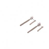 Messing Stud ørering, forgyldt, for kvinde, flere farver til valg, 25x2mm, Solgt af par