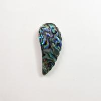 Természetes Abalone Shell Medálok, egynemű, kevert színek, 52x25mm, Által értékesített PC