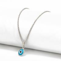 Collier Evil Eye bijoux, alliage de zinc, avec verre, pour femme, plus de couleurs à choisir, 11x15mm, Longueur 50 cm, Vendu par PC