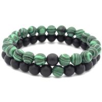 Gemstone Bracciali, Pietra Abrazina, with malachite, unisex, colori misti, 8mm, Lunghezza 195 mm, Venduto da PC