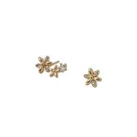 Brass Stud Earring gold color plated fashion jewelry & micro pave cubic zirconia & for woman nickel lead & cadmium free Sold By Pair