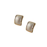 Pendientes de Perno de Aleación de Zinc, chapado en color dorado, Joyería & para mujer & esmalte, libre de níquel, plomo & cadmio, 12x9mm, Vendido por Par