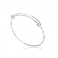 Brazalete del acero inoxidable, con Partículas de acero, chapado, Ajustable & unisexo, plateado, Vendido por UD