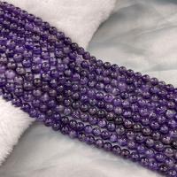 Natural Amethyst Beads Round DIY purple Sold Per 38 cm Strand