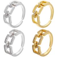 metal Anillo de dedo abierto, chapado, Ajustable & diferentes estilos para la opción & micro arcilla de zirconia cúbica & para mujer, más colores para la opción, 7mm, Vendido por UD