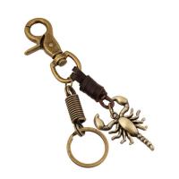 Zinc Alloy Key Clasp with PU Leather for man nickel lead & cadmium free Sold By PC