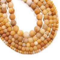 Perles en jade, jaune de jade, Rond, poli, DIY & mat, Jaune, Longueur 38 cm, Vendu par PC