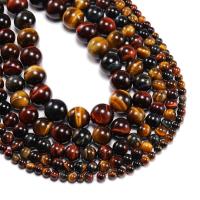 Tiger Eye Kralen, Ronde, gepolijst, DIY, bruin, Per verkocht 38 cm Strand