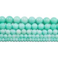 Chalcedony Bead, Runde, poleret, du kan DIY, grøn, Solgt Per 38 cm Strand