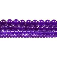 Natürliche Amethyst Perlen, rund, poliert, DIY, violett, verkauft per 38 cm Strang