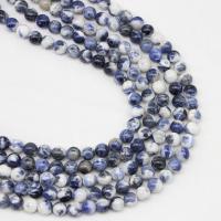 Perles en sodalite, Rond, poli, DIY, bleu, Vendu par 38 cm brin