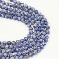 Edelsteen Sieraden Kralen, Blue Speckle Stone, Ronde, gepolijst, DIY, paars camouflage, Per verkocht 38 cm Strand