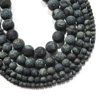 Green Eye Stone Bead, Runde, poleret, du kan DIY & mat, grøn, Solgt Per 38 cm Strand