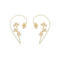 Trendy ear cuffs, Messing, met parel, handgemaakt, Verstelbare & voor vrouw, gouden, 35x60mm, Verkocht door pair