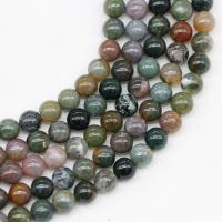 Natuurlijke Indiase Agaat kralen, Indian Agaat, Ronde, gepolijst, DIY, gemengde kleuren, Per verkocht 38 cm Strand