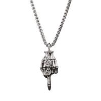 Sinc Alloy geansaí Necklace Slabhra, Cruach Tíotáiniam, le since cóimhiotal pendant, Hand, snasta, unisex, 21x45mm, Fad Thart 27.56 Inse, Díolta De réir PC