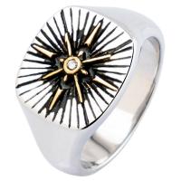 Acier titane bague, Placage, normes différentes pour le choix & pavé de micro zircon & pour homme, Vendu par PC