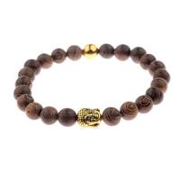 Gemstone Bracciali, legno, with magnesite & lega in zinco, per la donna, nessuno, 8mm, Lunghezza 19-21 cm, Venduto da PC