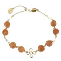 Strawberry Quartz Bracelet with Gold Filled 14K gold-filled for woman gold 6.5mm Length Approx 7 Inch Sold By PC