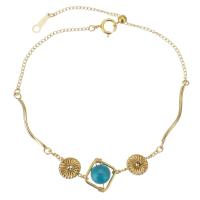 Apatites Bracelet with Gold Filled 14K gold-filled for woman blue 6.5mm 1mm Length Approx 7.5 Inch Sold By PC