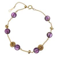 Amethyst Armband, mit gold-gefüllt, 14K goldgefüllt, für Frau, violett, 6mm,6.5mm,1mm, Länge ca. 7.5 ZollInch, verkauft von PC