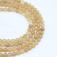 Vandmelon Brown Bead, Runde, poleret, du kan DIY, gul, Solgt Per 38 cm Strand