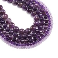 Natuurlijke Amethyst kralen, Amethist, Ronde, gepolijst, DIY, purper, Per verkocht 38 cm Strand