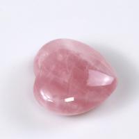 Rose Quartz Διακόσμηση, Καρδιά, γυαλισμένο, ροζ, 40x40x20mm, Sold Με PC