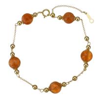 Strawberry Quartz Bracelet with Gold Filled 14K gold-filled for woman gold 7mm 1mm Length Approx 7.5 Inch Sold By PC