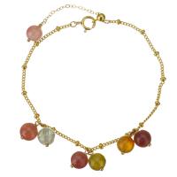 tourmaline bracelet, avec Doublé or, avec 1 lnch chaînes de rallonge, 14K rempli d’or, pour femme, multicolore, 6mm,1mm, Longueur Environ 6 pouce, Vendu par PC